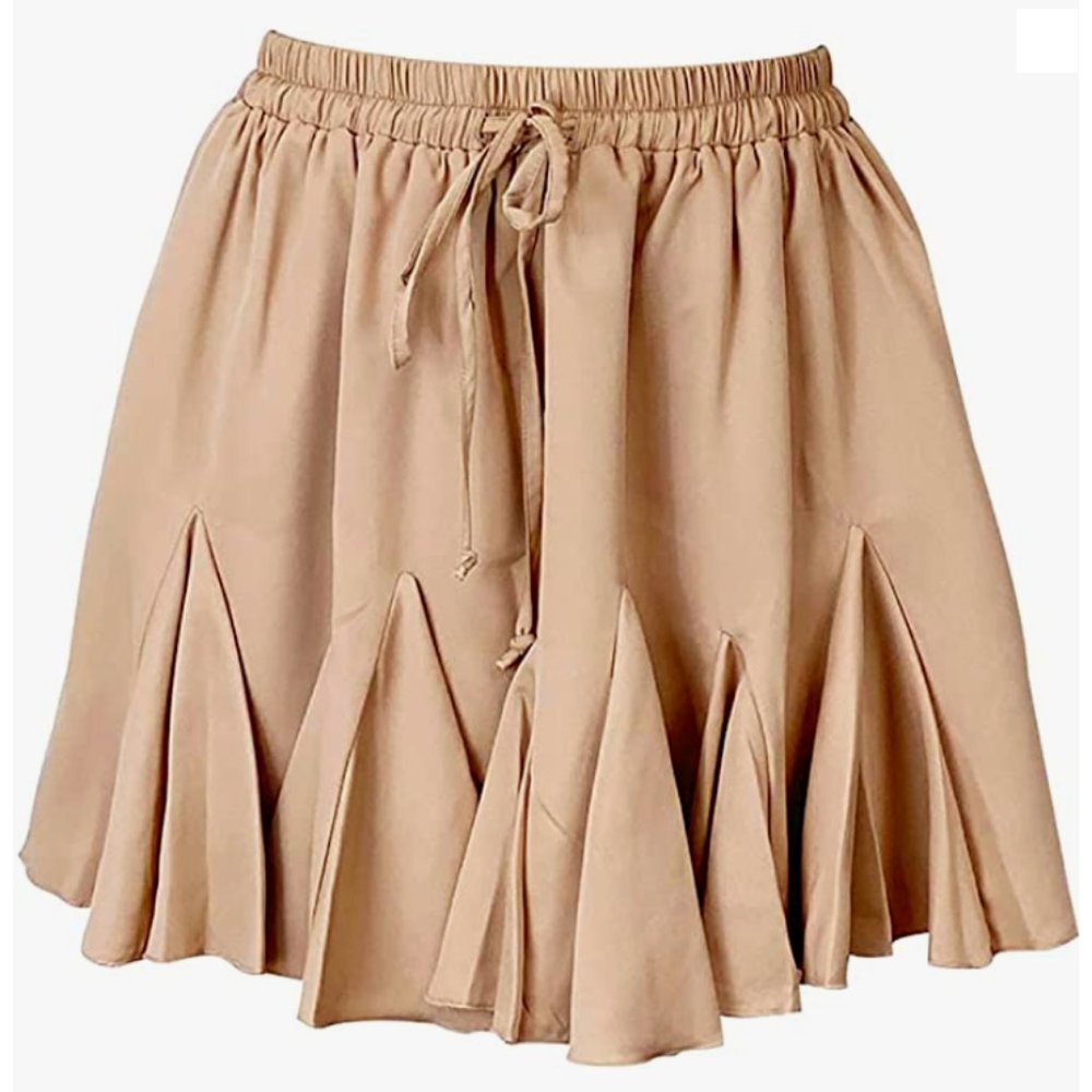 Seta Apparel Women's Element Pleated Mini Skirt Nude Small